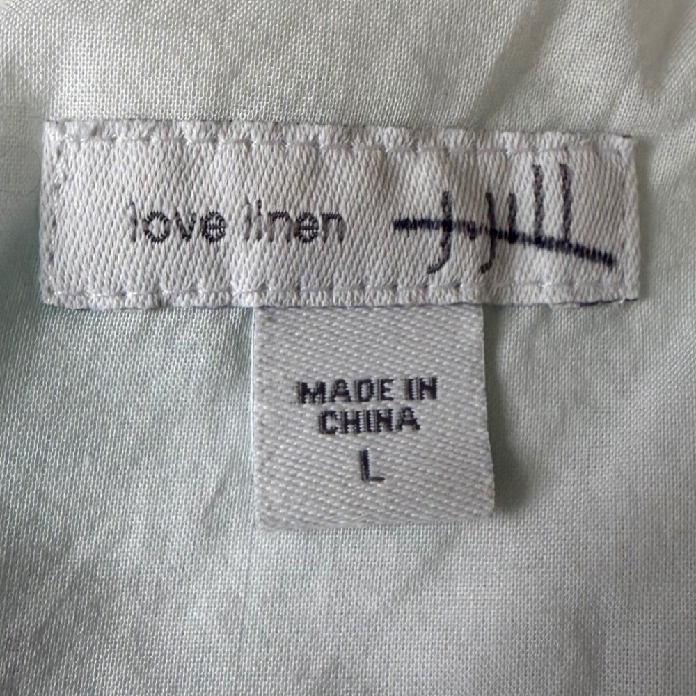 J.Jill Love Linen Sleeveless Shift Dress L White Tropical Beach Coastal Resort - Picture 7 of 10